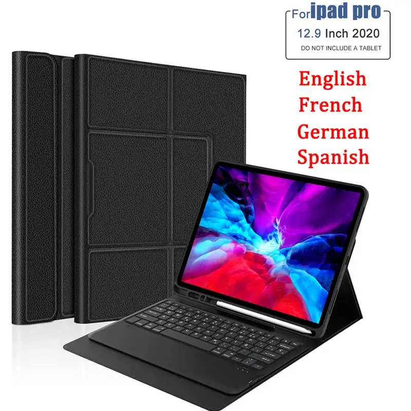 Умный чехол с клавиатурой для iPad Pro 9 дюйма 2020 держателем карандашом кожаным
