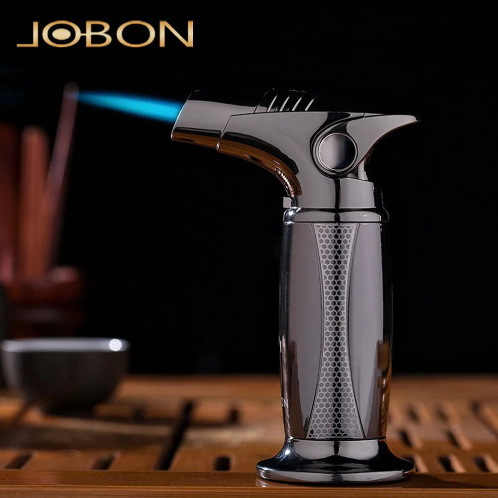 

JOBON Galiner BBQ Jet Butane Torch Lighter Windproof Metal Cigarettes Cigar Lighters Smoke Tobacco Standing Ignition Box Gift