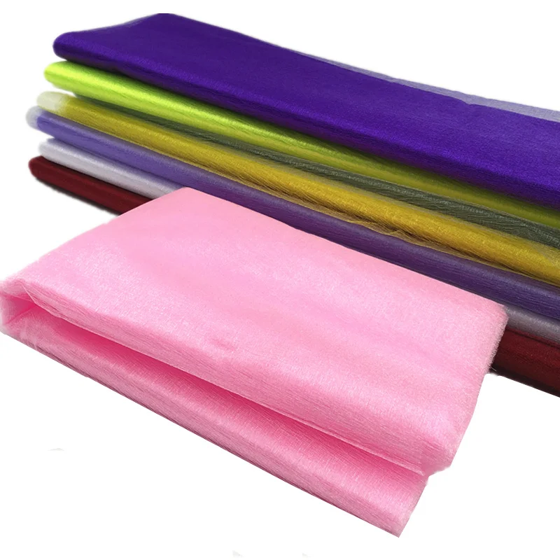 5 м/лот прозрачная органза тюль рулон Хрустальная ткань катушки Свадебные