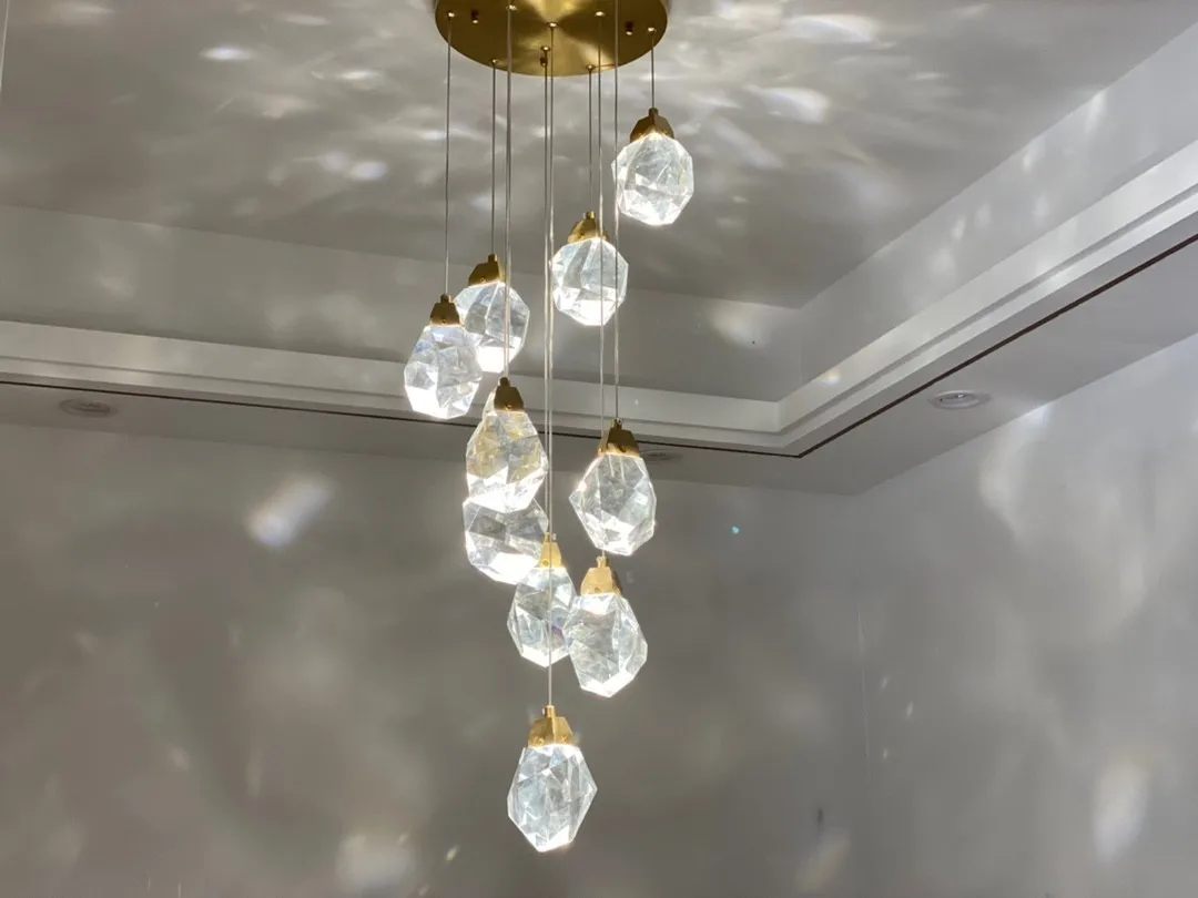 Современная Люстра для лестницы в скандинавском стиле Длинные светодиодные