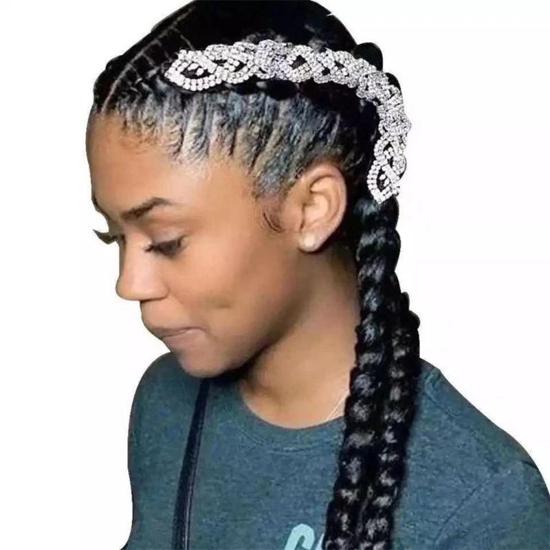 

CPDD Crystal Tassel Chains Sparkly Rhinestone Braid Chain Sparkly Hair Extension Chain Braid Hip-pop Hair Accessories