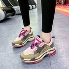 Женские массивные кроссовки на платформе, повседневные сетчатые дышащие кроссовки на вулканизированной подошве, модель b166 на весну, 2021