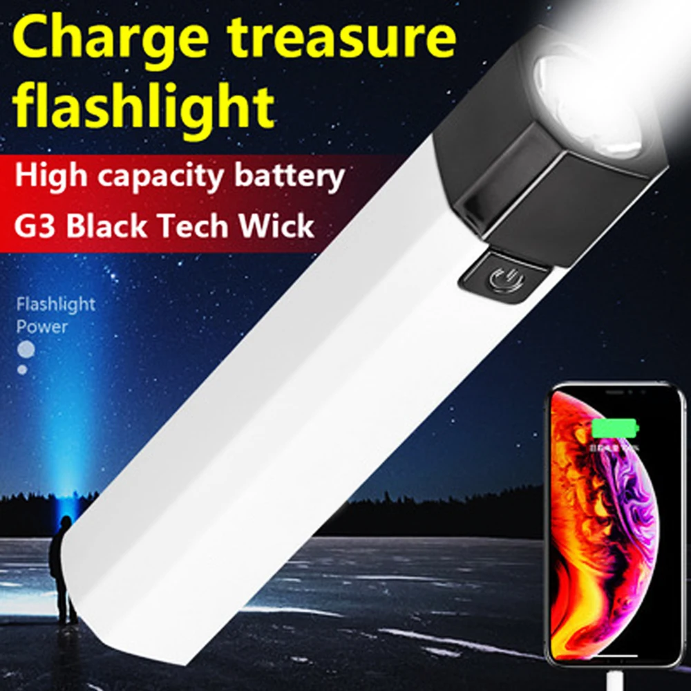 

ZK20 Dropshipping Bright Mini LED Flashlight Rechargeable Torch ABS Lightweight Suitable for Adventure Camping Riding Hiking