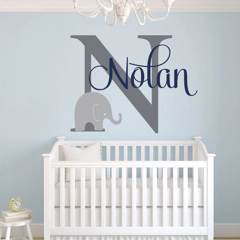 

Custom Elephant Name Wall Decal for Boys Baby Boys Room Decor Nursery Wall Decals Elephant Wall Art WE135
