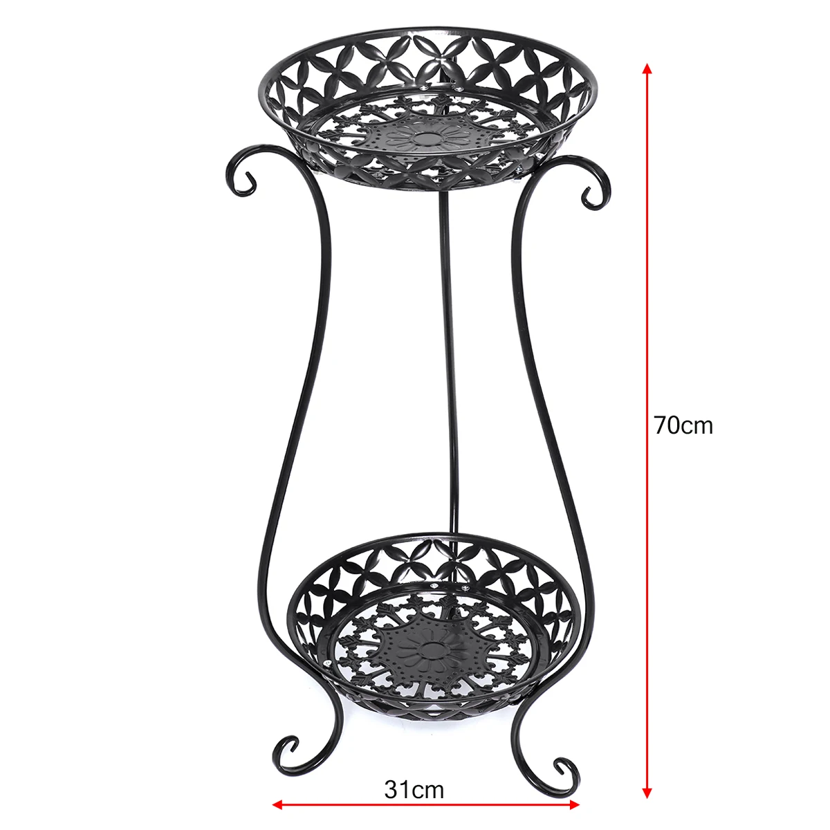 

2 Tiers Flower Stand Metal Plant Shelves Pot Stand Flower Display Shelf Garden Patio Home Outdoor Flower Tray Home Decoration