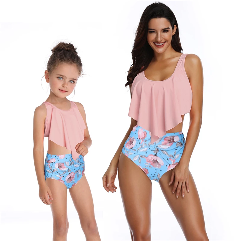 Купальник женский с принтом высокой талией размера плюс 2020 | Мать и ребенок