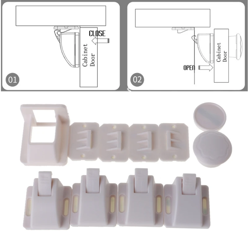 4Pcs Children netic Invisible Lock Baby Kids Cupboard Drawer Safe | Мать и ребенок