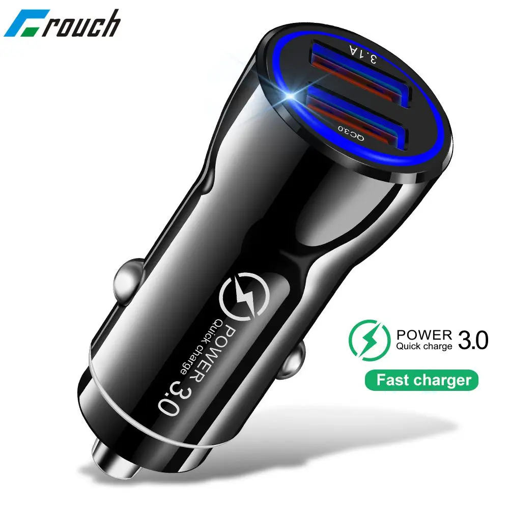 Crauch Dual usb Автомобильное зарядное устройство quick charge 3,0 5V 3.1A универсальное автомобильное зарядное устройство для телефона для iPhone планшет Samsung GPS быстрое автомобильное зарядное устройство