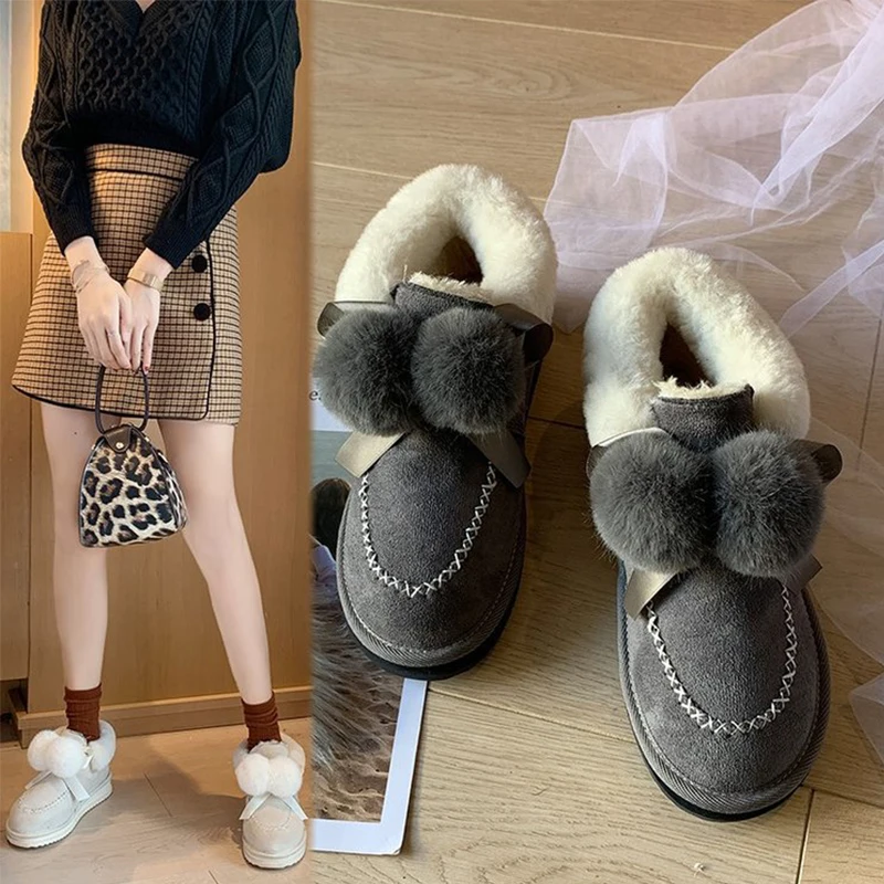

2020 Winter Fashion Snow Boots Comfortable Platform Padded Boots Women's Keep Warm Plush ShoesChunky Woman Ankle Boots