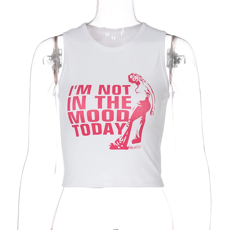 

2021 Women Cute Printed Crop Tops y2k Casual Print Sleeveless Casual Top Graphic Print Crop Top E-Girl Tank Tops