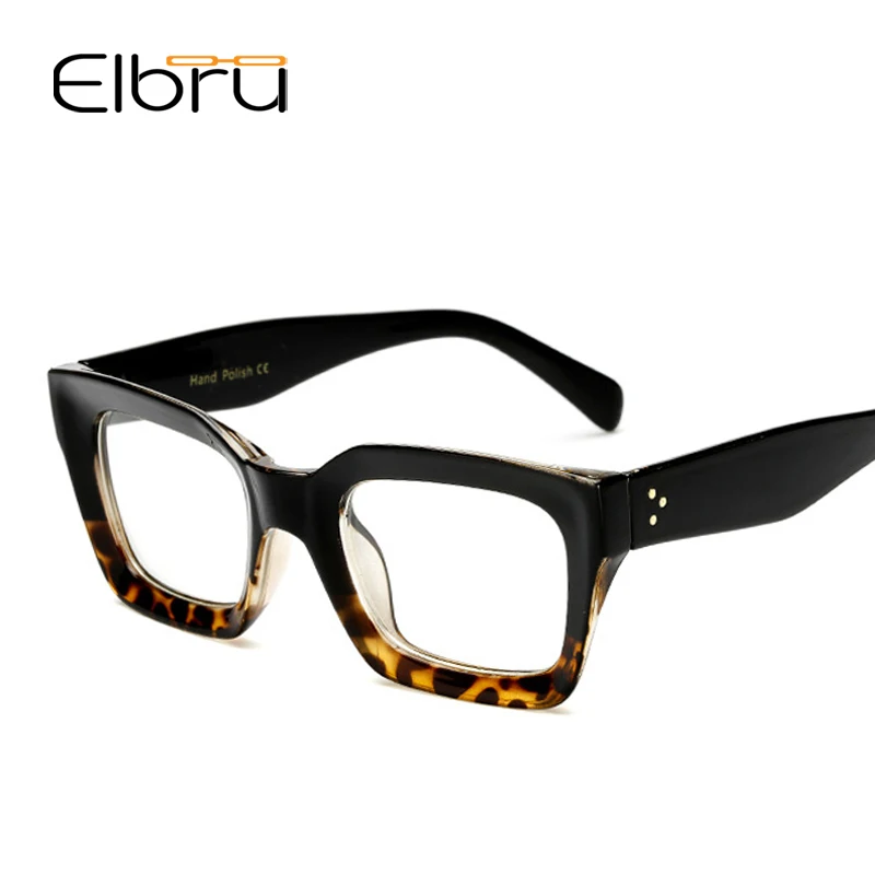 Elbru Retro Square Glasses Frame Women Men 2020 New Vintage Transparent Eye Clear Lens Optical Spectacles Frames Male | Аксессуары для
