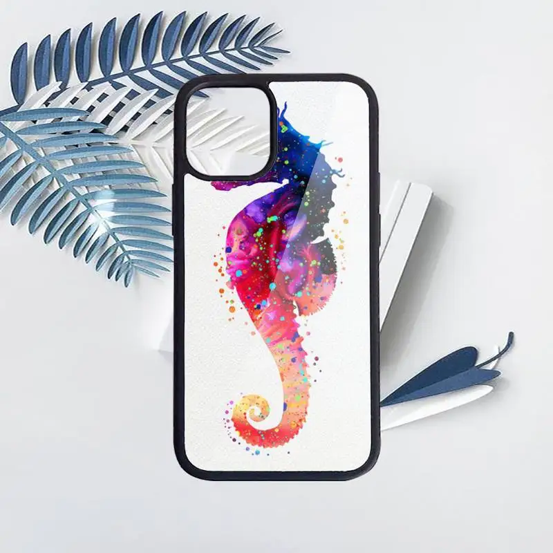 

seahorse sea animal pattern Phone Case PC for iPhone 11 12 pro XS MAX 8 7 6 6S Plus X 5S SE 2020 XR Luxury brand shell funda