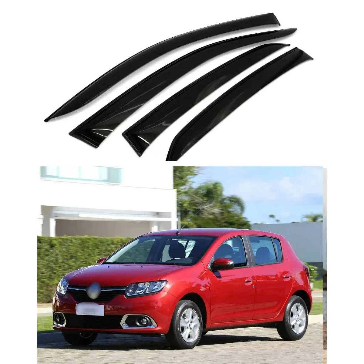 Ветровики для рено ренаулт сандеро степвей дефлекторы окон дождевики окна