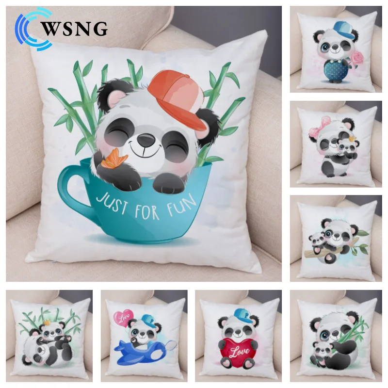 

Cartoon Panda Soft Plush Cushion Cover for Children Room Sofa Home Car Decor Lovely Animal Pillow Case Pillowcase 45x45cm