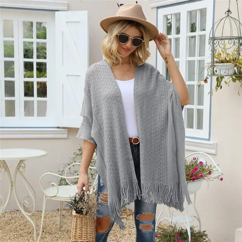 Свитер вязаный женский длинный кардиган новая теплая дешевая Женская куртка для