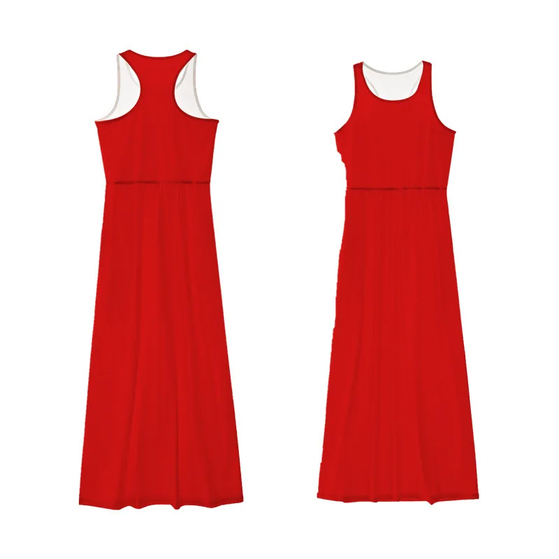 

2020 New Fashion 3D Sleeveless O-neck Ladies Boho Loose Dress Women Party Vestidos Summer Elegant Sexy Beach Long Dress Women