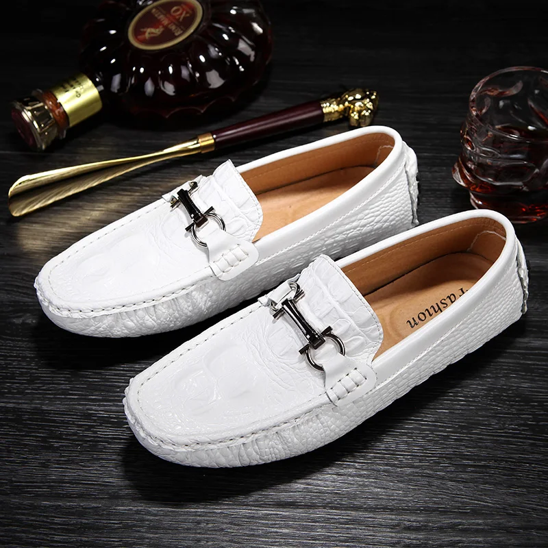 

genuine Leather Men Casual Shoes fashion Luxury Brand Mens Loafers Moccasins Breathable Slip on Black Driving Shoes men