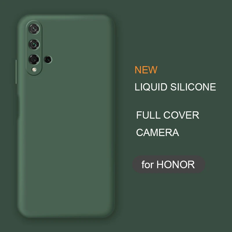 Funda de teléfono de silicona líquida para Huawei Honor 20 Lite Pro 20s, funda protectora trasera