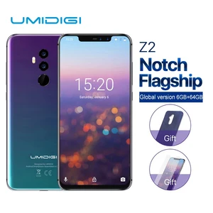 global version umidigi z2 6 2 smartphone android 8 1 4gb ram 64gb rom helio p23 octa core 16mp quad camera 4g lte cell phones free global shipping