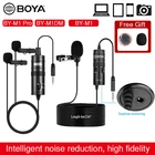 BOYA BY-M1DM микрофон 6 м клип на петличный мини аудио Запись конденсаторный петличный микрофон для iPhone Android Подкаст видеокамеры с записывающим устройством