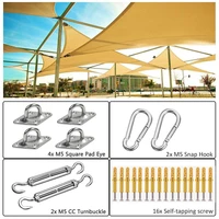 sun shade sail canopy accessory 24pcsset 304 stainless steel outdoor awning hardware kit turnbuckle pad eye hook screws