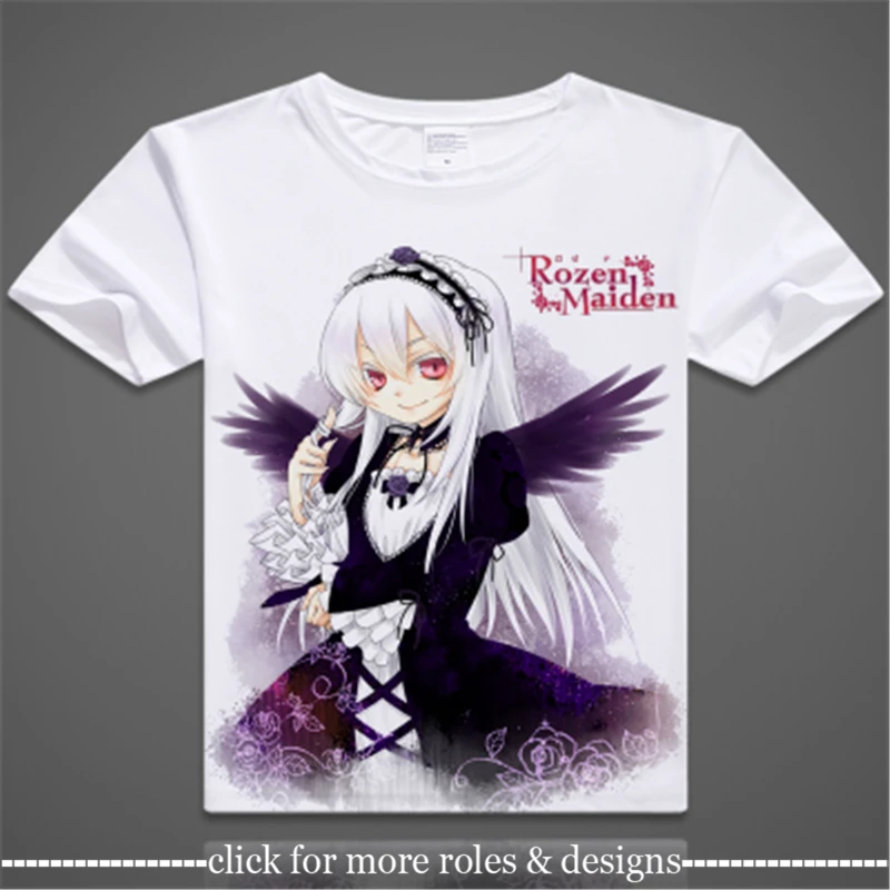 Rozen Maiden Suigintou новый костюм для косплея ткань взрослых детей Детская футболка с