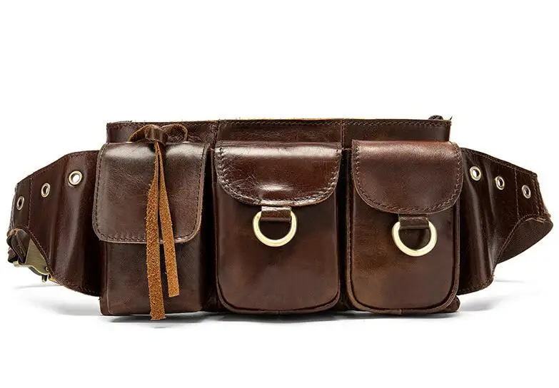 

Genuine leather vintage outdoor casual waist pack belt bag