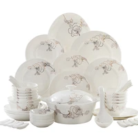 jingdezhen ceramic dinnerware set kitchen tableware ceramic plates and dishes bowls 56pcs combination dinnerware sets