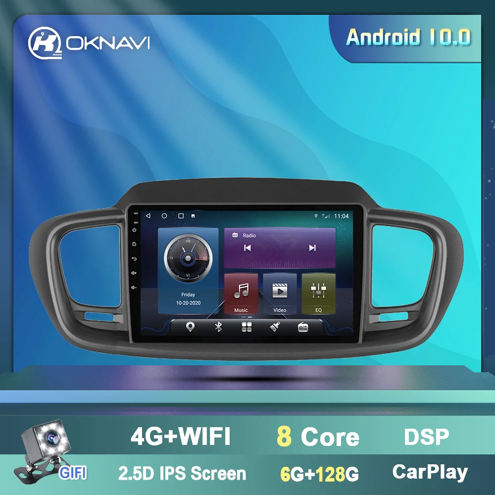 Автомобильный радиоприемник OKNAVI 10 1 '' мультимедийный видеоплеер с GPS для KIA