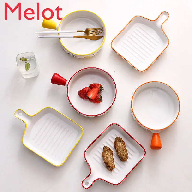 

Высококачественный современный поднос для выпечки Посуда керамическая тарелка для микроволновой печи креативная тарелка для выпечки дома