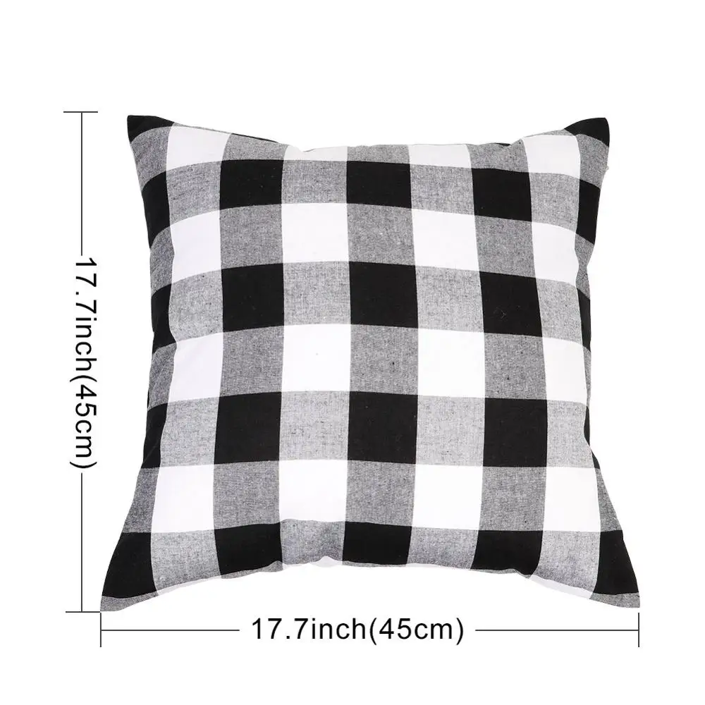 Pillow Cover WH-1 Водонепроницаемый буйвол плед Мешковина Рождество настольная дорожка Рождественский стол украшение Дровосек тематические День Рождения украшения IP - Цвет: Pillow Cover WH-1