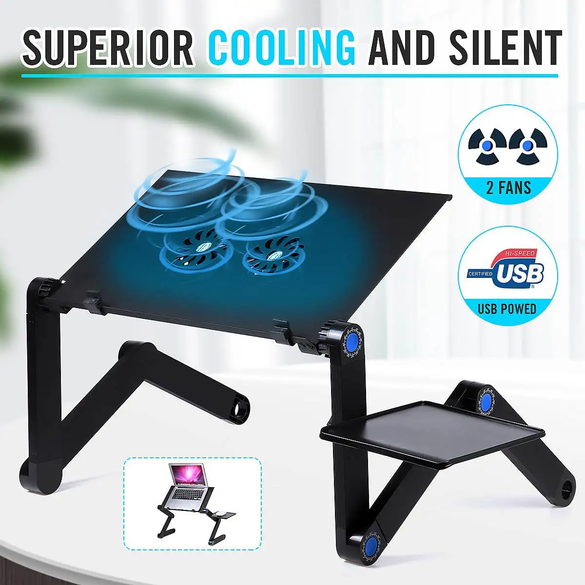 

Aluminum Alloy Laptop Table Adjustable Portable Folding Computer Desk Students Dormitory Laptop Table For Ultrabook Netbook