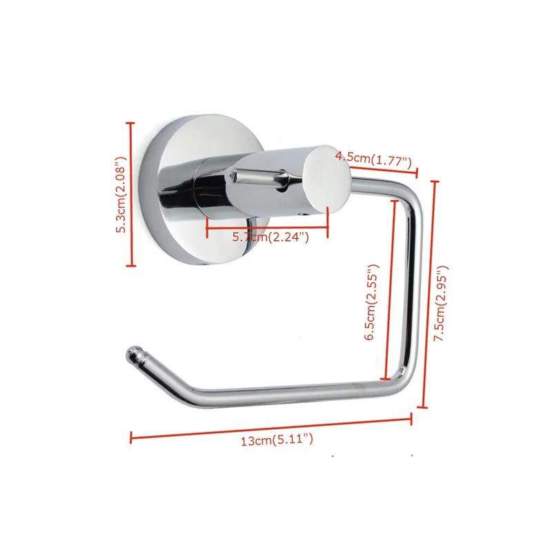 Chrome Polished Stainless Steel Bathroom Toilet Roll WC Paper Holder Mount Hook Wall Mounted Tissue Towel Shelf Rack | Обустройство