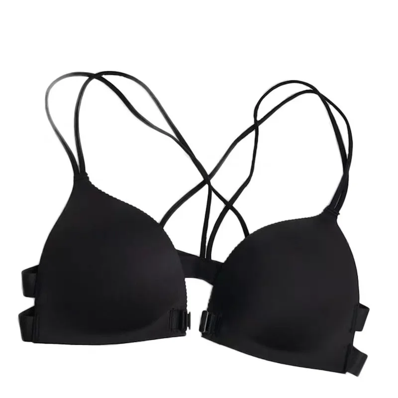Нейлоновый однотонный бюстгальтер для женщин пуш-ап повседневный спортивный топ