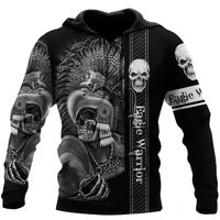 fashion viking aztec warrior tattoo long sleeve pullover tracksuit casual 3d print zipper hoodie sweatshirt man jacket h 123