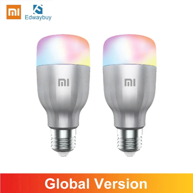 

Умная Светодиодная лампа Xiaomi Mijia E27, 2 шт./упаковка, лампа белого и цветного света, Wi-Fi, голосовое управление через приложение, 10 Вт, 1700-6500K