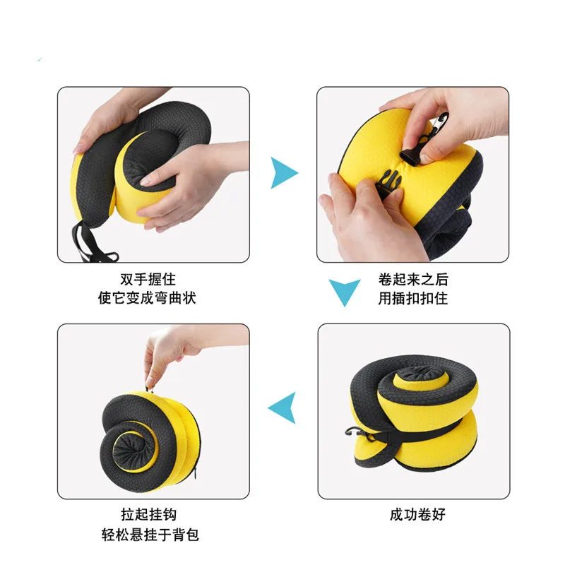 

Snail Memory Foam Pad U Shaped Travel Pillow Airplane Travel Sleep Head Rest Support Soft Neck Car Cushion