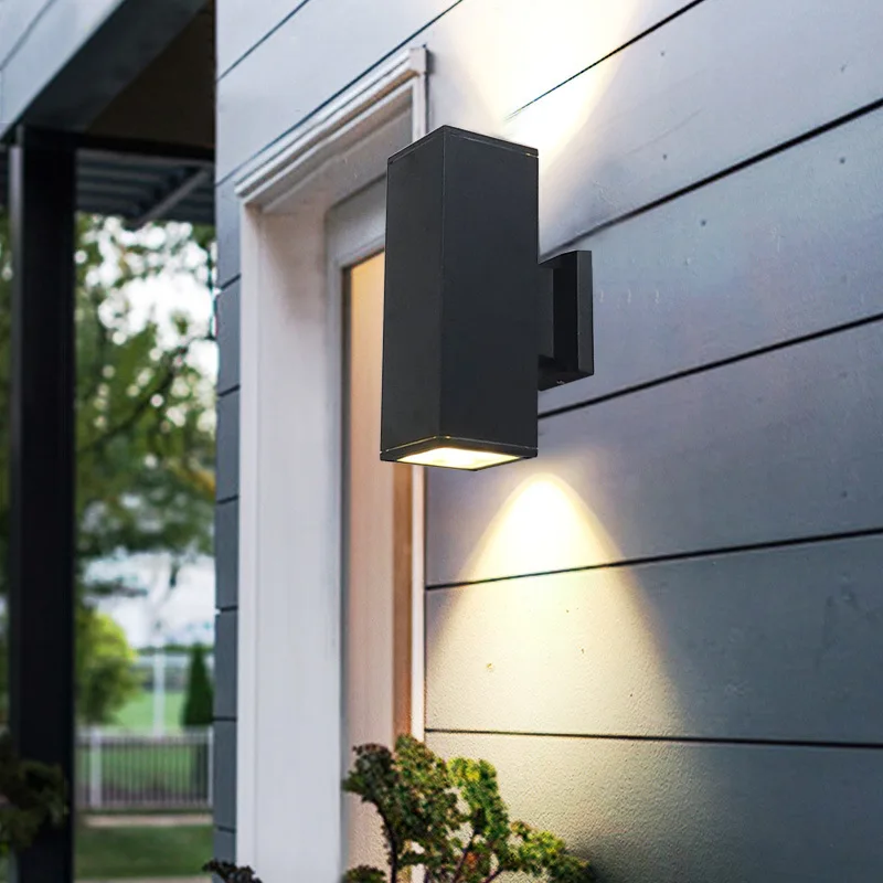 

Led Square Outdoor Wall Lamp Waterproof Double Head Spotlight Up and Down Outdoor Sconce for Home Garden