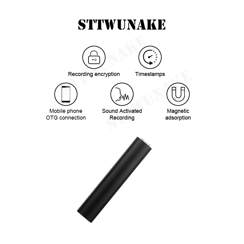 Мини-диктофон STTWUNAKE 600 часов записи магнитный звук диктофон аудио usb