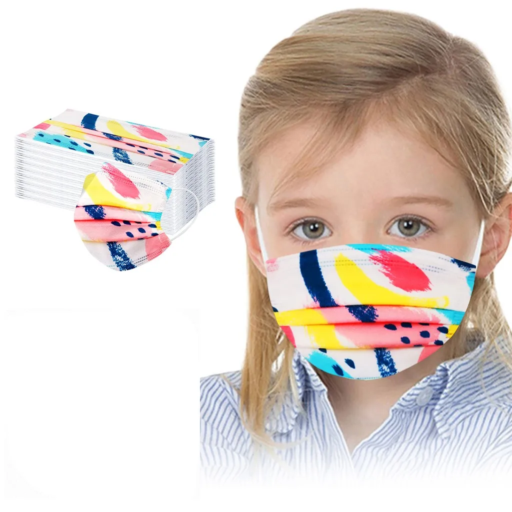 

50pcs/100pcs Children Kids Mask Non-woven 2 Layers Breathable Mask Windproof Breathable Dustproof Mask Mascarillas Masque#FS