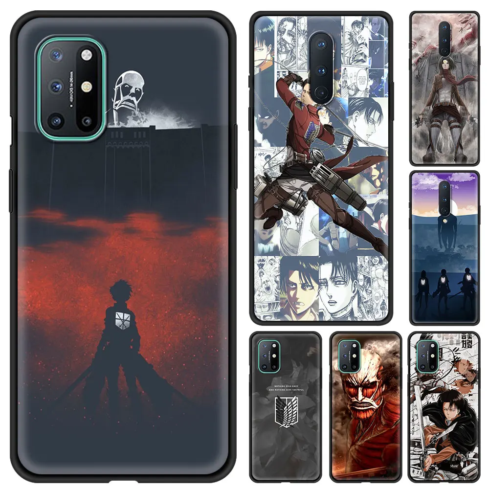 Черный Softshell для Oneplus Nord N100 N10 5G attack on titan 4 силиконовые сотовые телефоны Guscio ONEPLUS 8t 7t