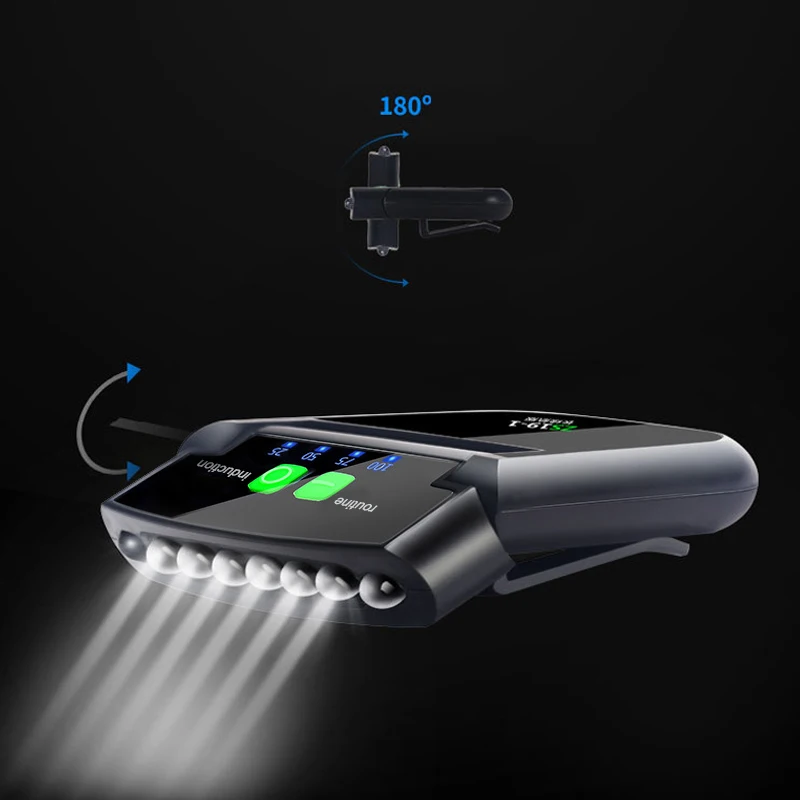 6Led перезаряжаемый датчик тела, клипса на фары, шапка, регулируемая крышка лампы, водонепроницаемый IP64 головной светильник фонарь светильник встроенный