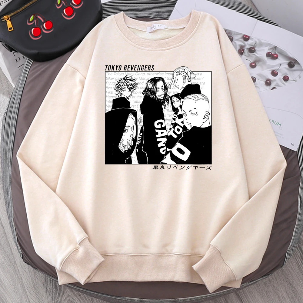 

Толстовка мужская с принтом японского аниме Токио, Модный свитшот в стиле хип-хоп, пуловеры в стиле Харадзюку, теплый спортивный костюм овер...