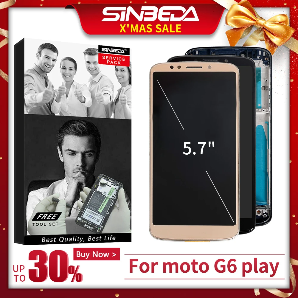 

5.7" Original Display For Motorola Moto G6 Play LCD Display Touch Screen Digitizer Assembly With Frame For Moto G6Play XT1922