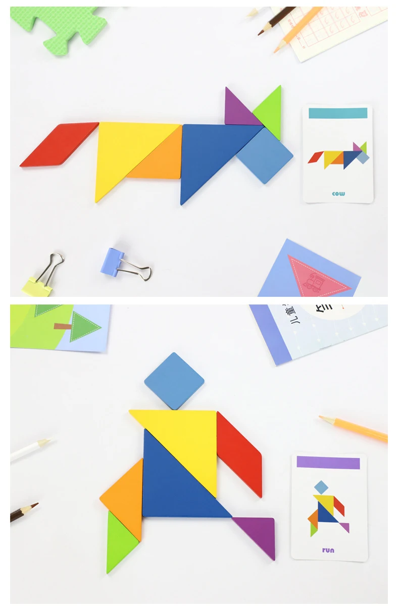 Монтессори обучающая Волшебная книга Магнитная 3D Головоломка Tangram игра креативная головоломка магнитная головоломка подарок для мальчиков и девочек PT-12
