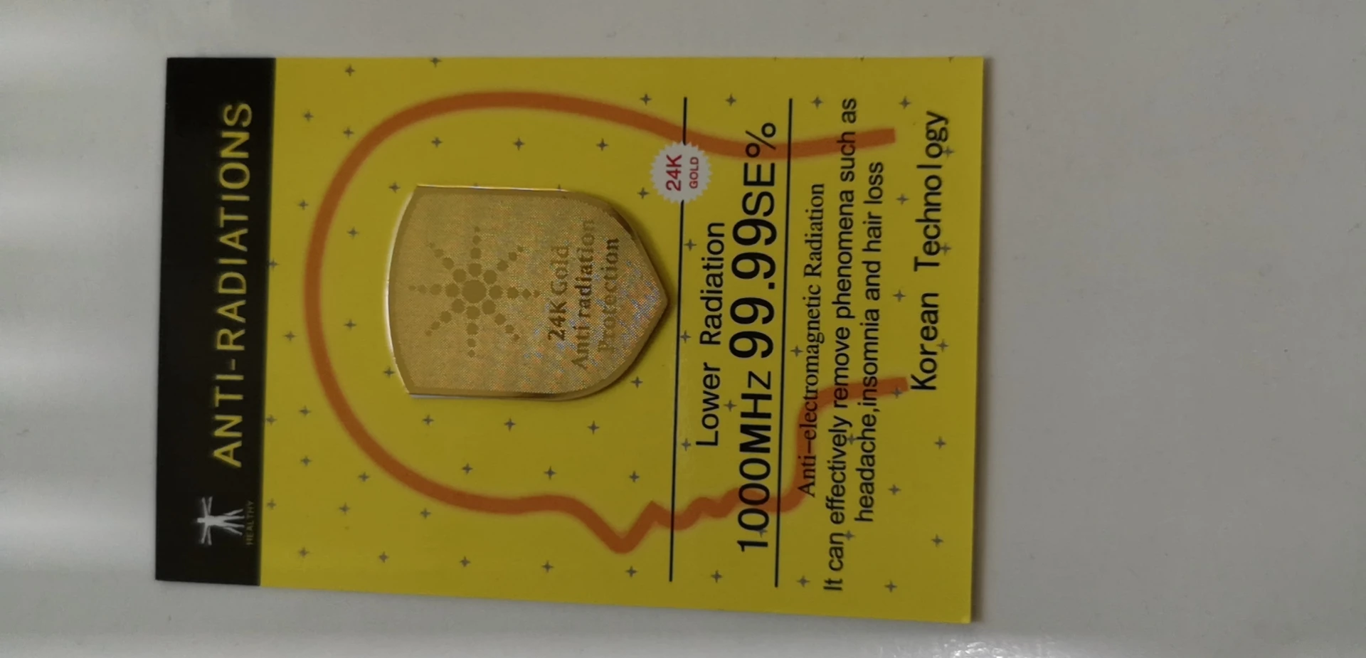 

2021new manufacturer wholesale Mobile Phone Anti Radiation Stickers 24K gold RadiSafe 3G | 4G 5G EMR-F-P Protection 5pcs/lot