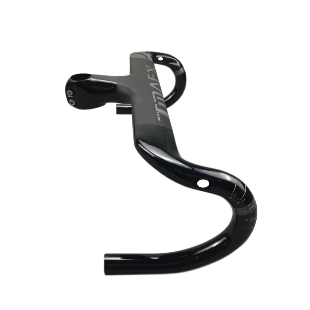 Pаспродажа Новый полностью углеродный руль, руль и стержень дорожного велосипеда, Встроенный руль из углеродного волокна, серебристые матовые запчаст...