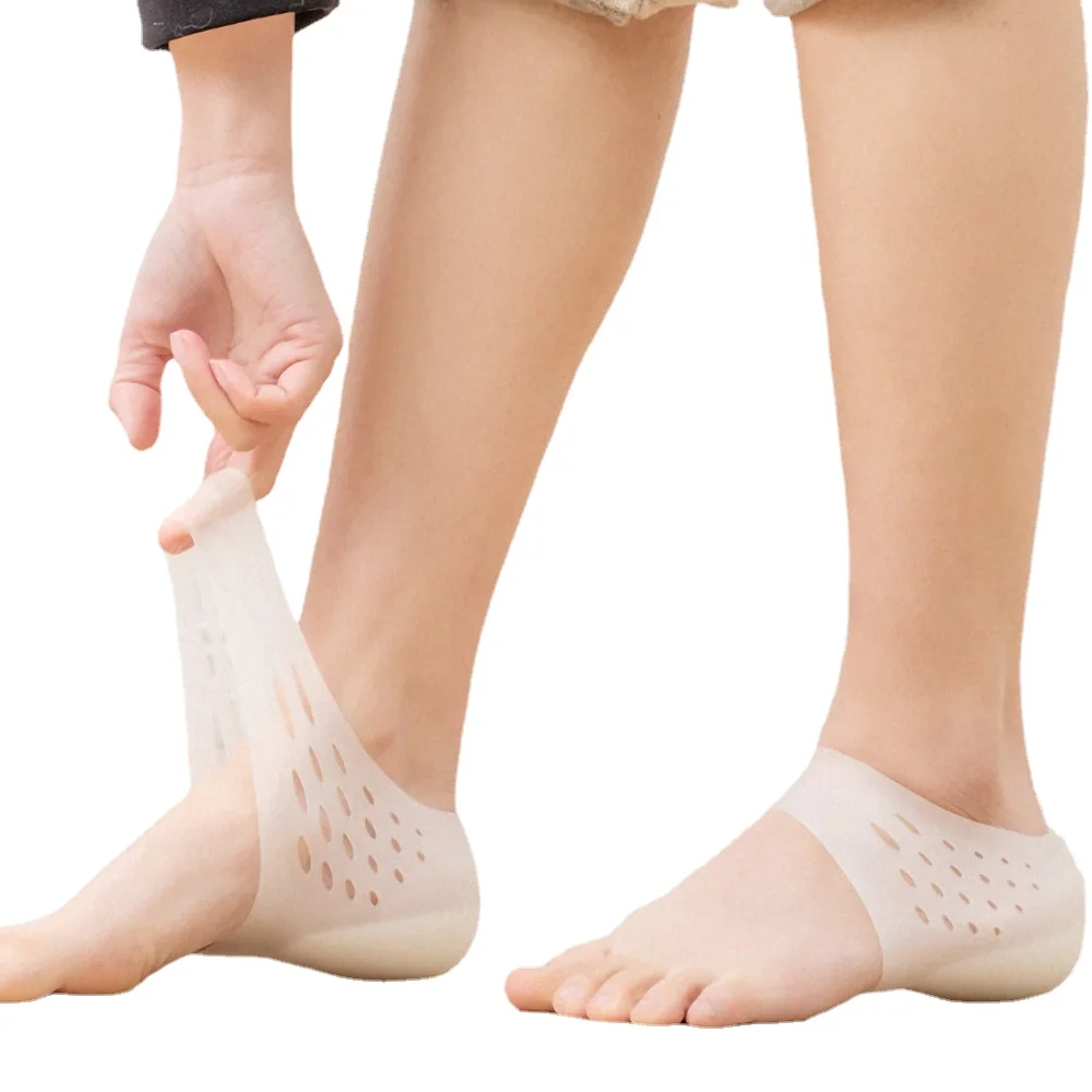 

1Pair Invisible Height Increase Socks Women Men Silicone Height Lift Heel Pad Shoe Inner Insoles Cracked Foot Skin Care Tool