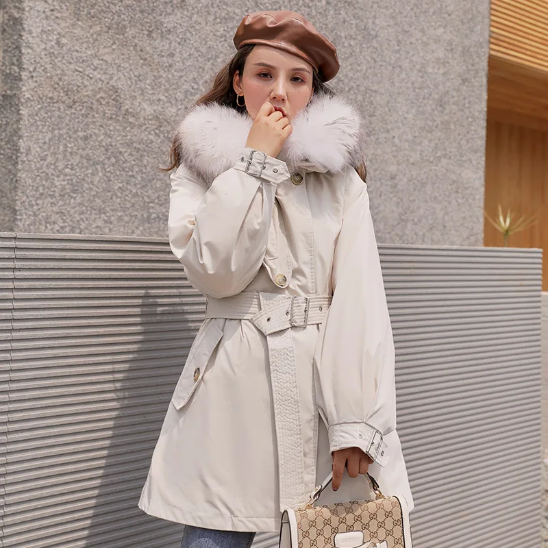 Fitaylor/зимние женские пуховики с капюшоном и большим воротником из натурального