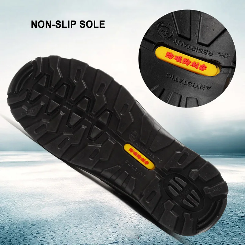 Men's Safety Shoes Outdoor Breathable Work Boot Steel Toe Man Sneakers Non-slip Rubber Sole Anti-Puncture Footwear | Обувь